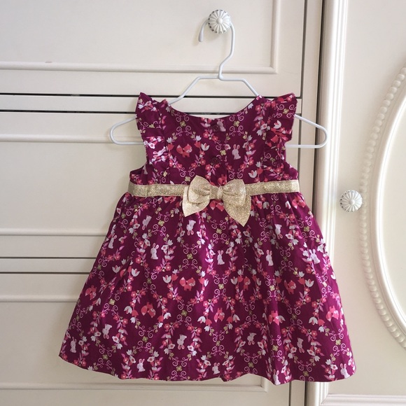 Cute burgundy/bunny print formal dress - Picture 2 of 2